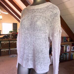 M - Treasure & Bond - Sheer Pink + Silver Alpaca/Wool Crew Neck Sweater